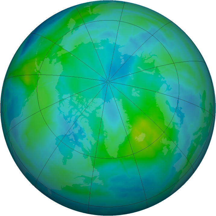 Arctic ozone map for 21 October 2008